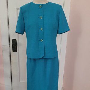 Le Sult Womens Orange 2-Piece Short Sleeve Petite Sult Size 8P